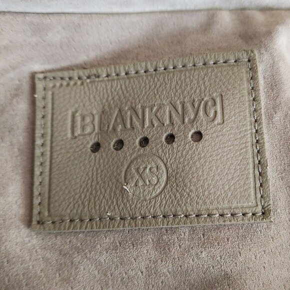 Blank NYC  Leather Moto Jacket  Suede Tan Beige Size XS with belt & zippers - Picture 4 of 16